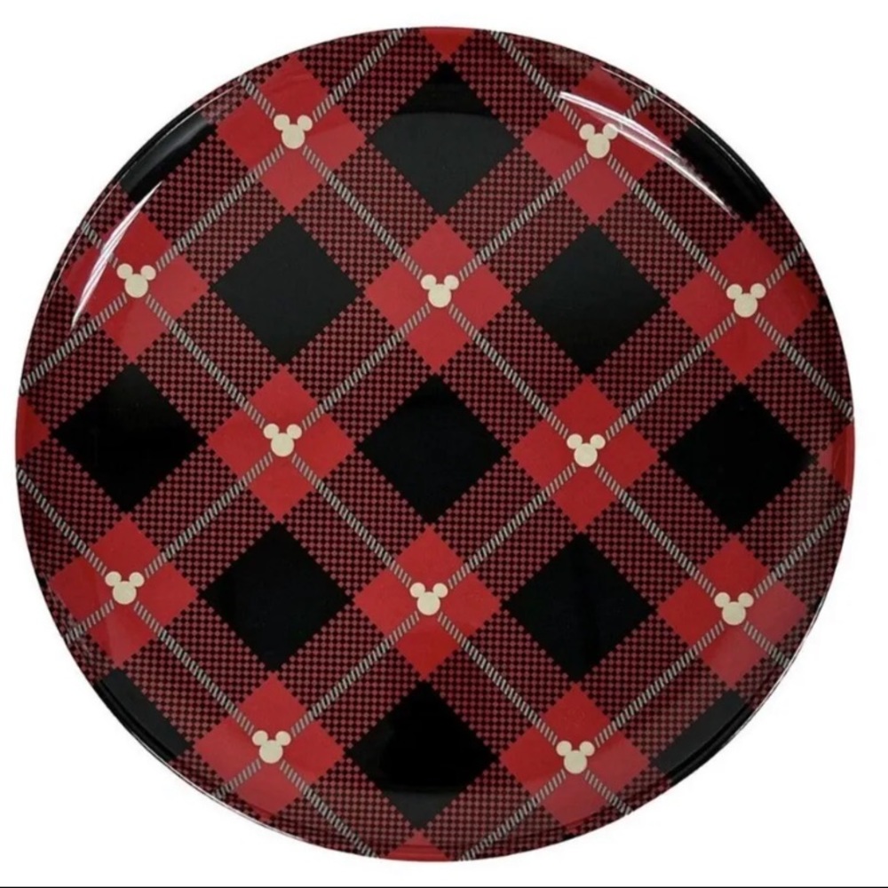 St Nicholas Square Christmas Disney MICKEY DINNER plate Round 11" Melamine NWT